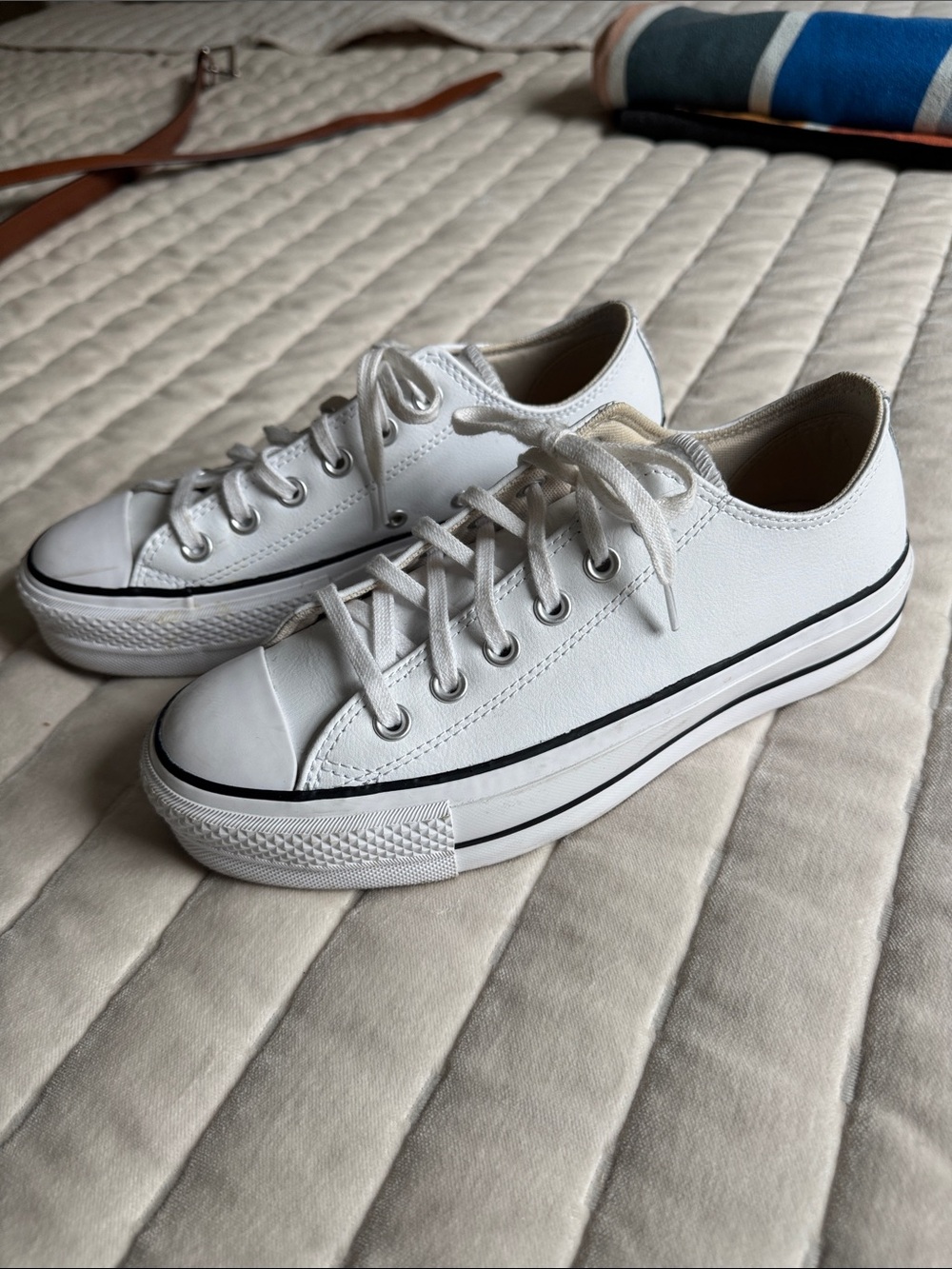 Converse Leather Platform Sneakers - Women's